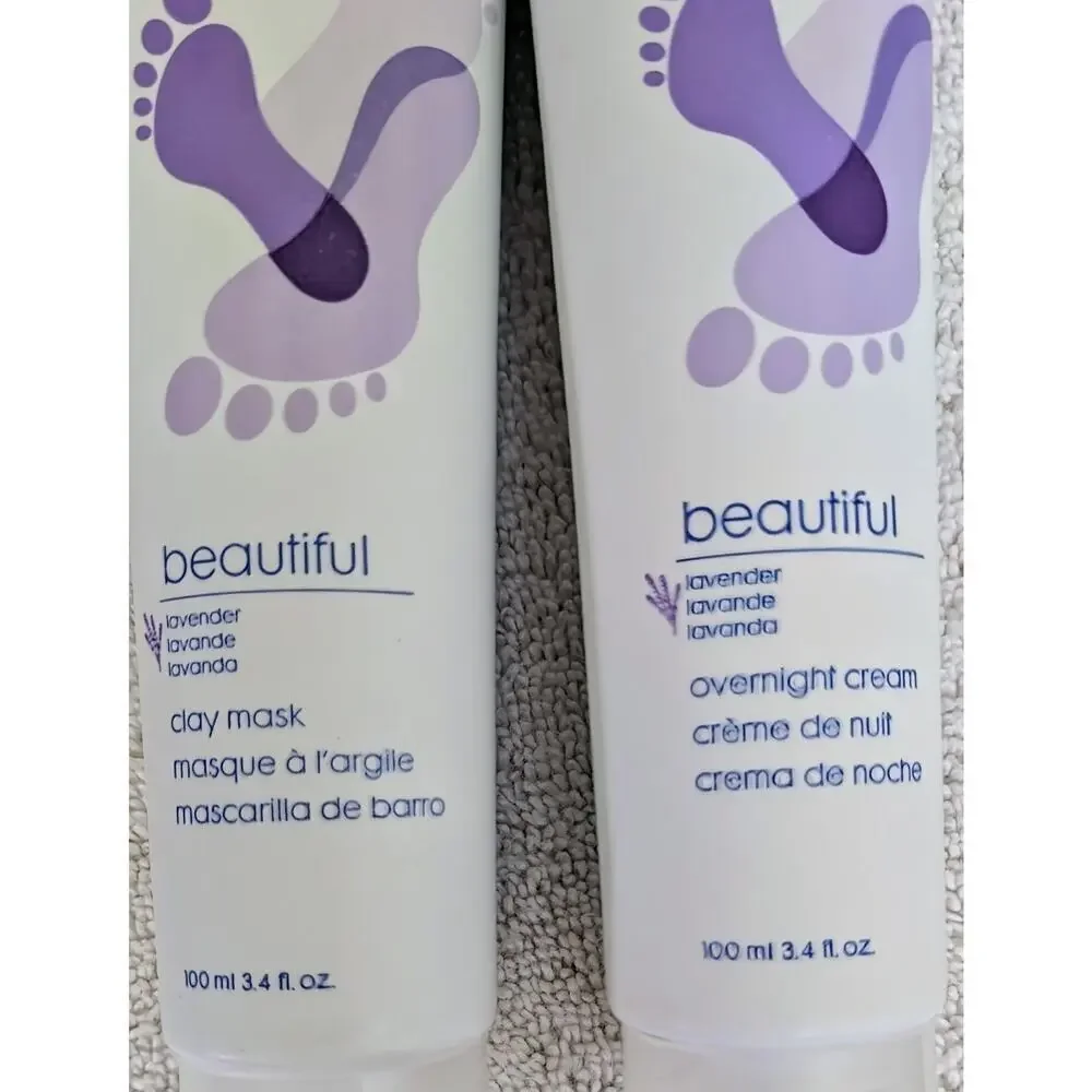 NOS Set of 2 Avon Foot Works Beautiful LAVENDER Clay Mask/Overnight Creme